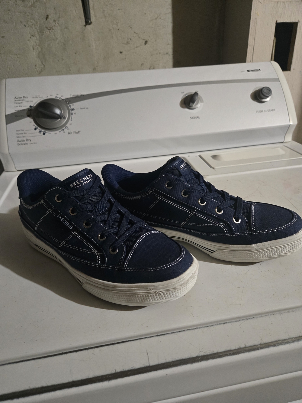 Skechers Navy Blue Low-Top Canvas Sneakers